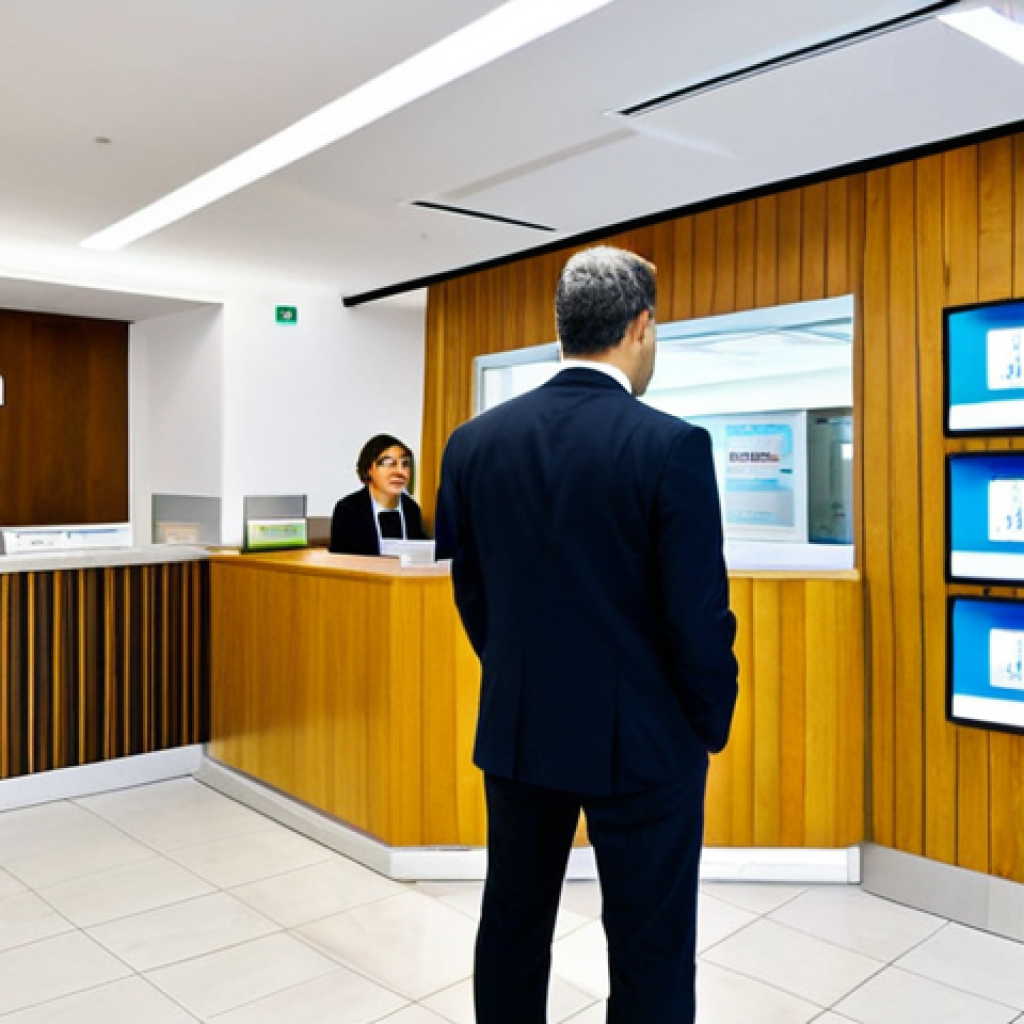 안도라 은행 시스템 및 금융 - Modern Andorran Bank Interior**

"The interior of a modern, clean Andorran bank branch during busine...