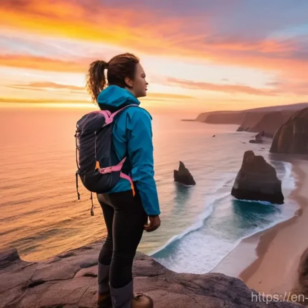 안도라에서 렌터카 이용 시 주의할 점 - A female adventurer, in her late 20s, stands confidently at the edge of a cliff overlooking a dramat...